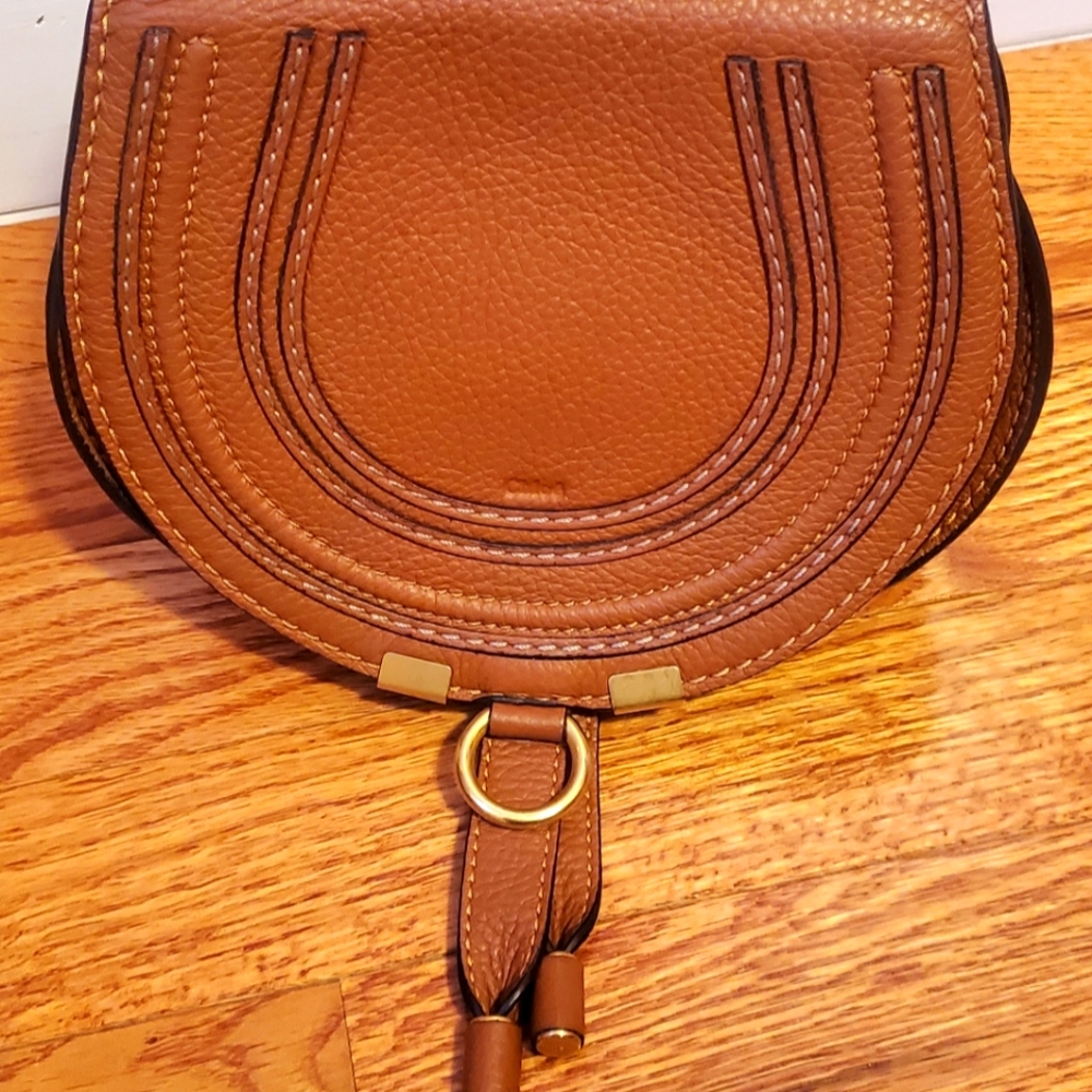Chloe Marcie Crossbody Leather Mini Bag - Tan Color